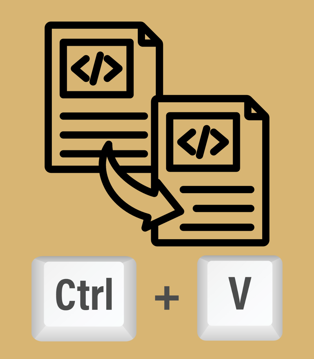 Two documents that look the same, to represent the code duplication process